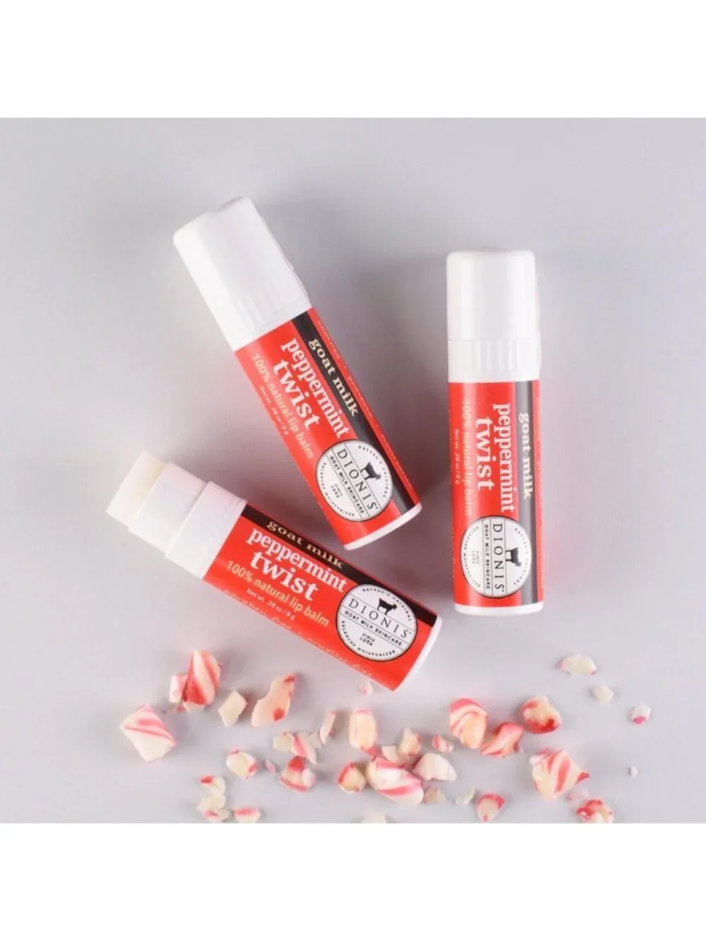 Moisturizing Goat Milk Lip Balm Set - Peppermint Twist Flavor, 0.28oz Each (6